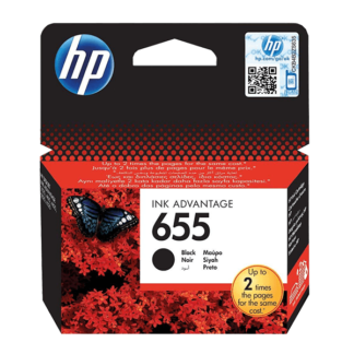HP 655 Black Original Ink Advantage Cartridge (CZ109AE)