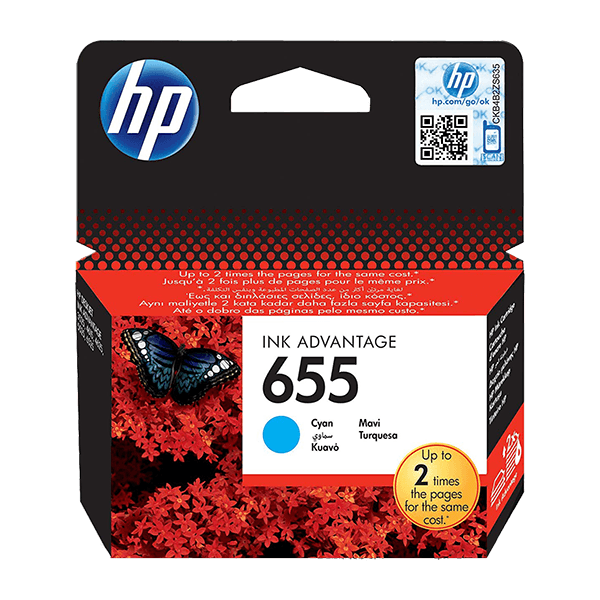 HP 655 Cyan Original Ink Advantage Cartridge (CZ110AE) HP 655 Cyan Original Ink Advantage Cartridge (CZ110AE)