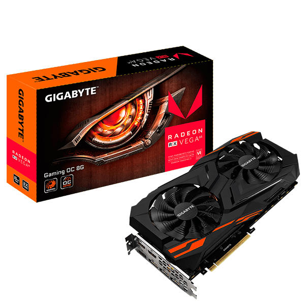 GIGABYTE AMD RX Vega 56 – 8192MB HBM2, 2048-Bit Memory Bus GV-RXVEGA56GAMINGOC-8GD Box GIGABYTE AMD RX Vega 56 – 8192MB HBM2, 2048-Bit Memory Bus GV-RXVEGA56GAMINGOC-8GD Box