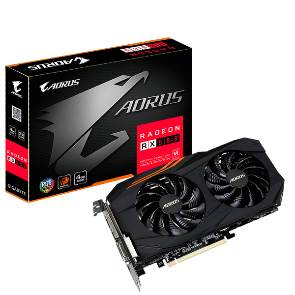 GIGABYTE AMD Radeon RX580 AORUS – 8192MB GDDR5, 256-Bit Memory Bus GV-RX580AORUS-8GD Box GIGABYTE AMD Radeon RX580 AORUS – 8192MB GDDR5, 256-Bit Memory Bus GV-RX580AORUS-8GD Box