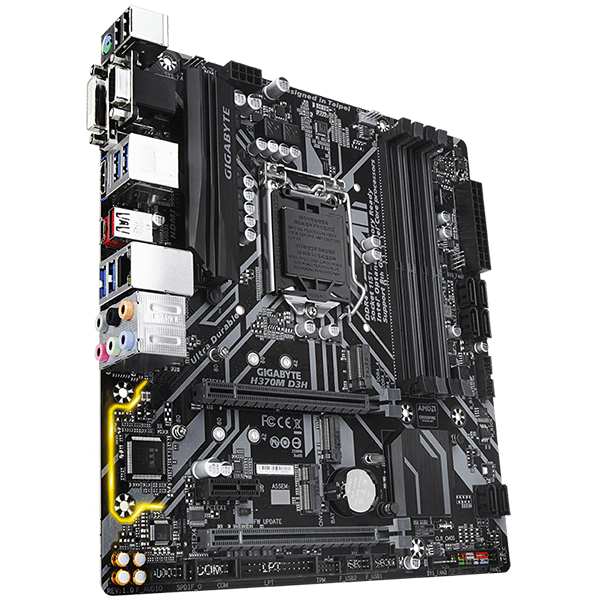 GIGABYTE H370M-D3H – H370 Express Chipset Socket LGA1151 GA-H370M-D3H Side GIGABYTE H370M-D3H – H370 Express Chipset Socket LGA1151 GA-H370M-D3H Side