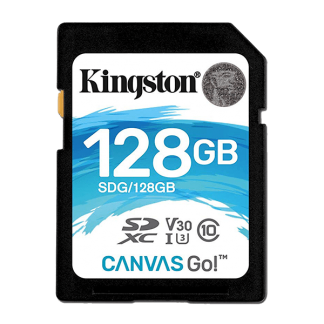 Kingston 128GB Canvas Go! SD Card, Read-Write 90-45 MB-Sec, Lifetime Warranty SDG-128GB Top