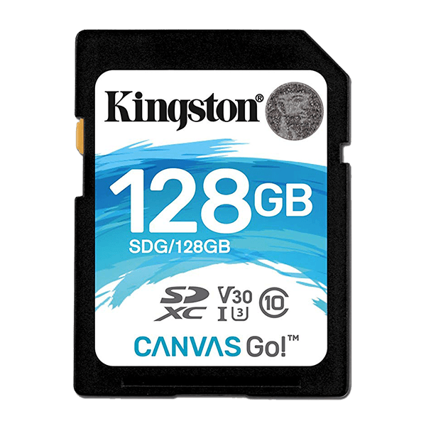Kingston 128GB Canvas Go! SD Card, Read-Write 90-45 MB-Sec, Lifetime Warranty SDG-128GB Top Kingston 128GB Canvas Go! SD Card, Read-Write 90-45 MB-Sec, Lifetime Warranty SDG-128GB Top