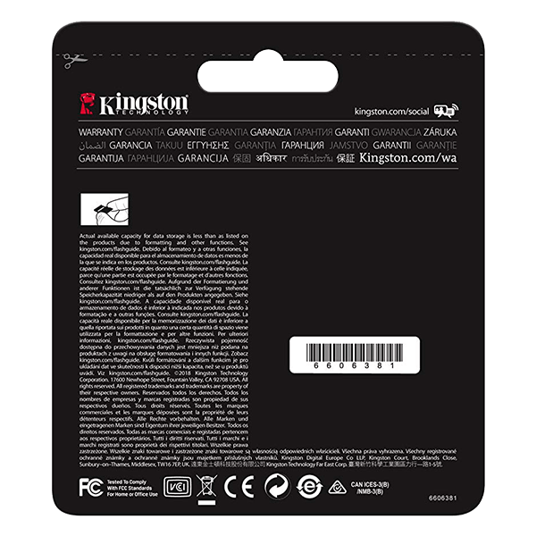 Kingston 128GB SDXC Canvas React, Read-Write 100-80 MB-Sec, Lifetime Warranty SDR-128GB Package Back Side Kingston 128GB SDXC Canvas React, Read-Write 100-80 MB-Sec, Lifetime Warranty SDR-128GB Package Back Side