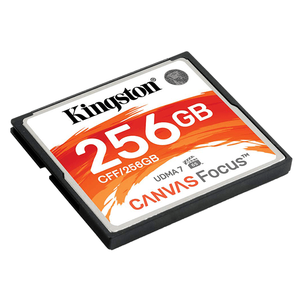 Kingston 256GB Canvas Focus Compact Flash, Read-Write 150-130 MBSec, Lifetime Warranty CFF-256GB Side Kingston 256GB Canvas Focus Compact Flash, Read-Write 150-130 MBSec, Lifetime Warranty CFF-256GB Side