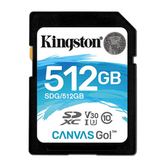 Kingston 512GB Canvas Go! SD Card, Read-Write 90-45 MB-Sec, Lifetime Warranty SDG-512GB Top