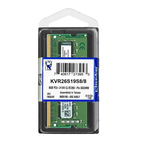 Kingston KVR26S19S8_8 ValueRAM 8GB DDR4 2666Mhz Non ECC Memory RAM SODIMM Package Kingston KVR26S19S8_8 ValueRAM 8GB DDR4 2666Mhz Non ECC Memory RAM SODIMM Package