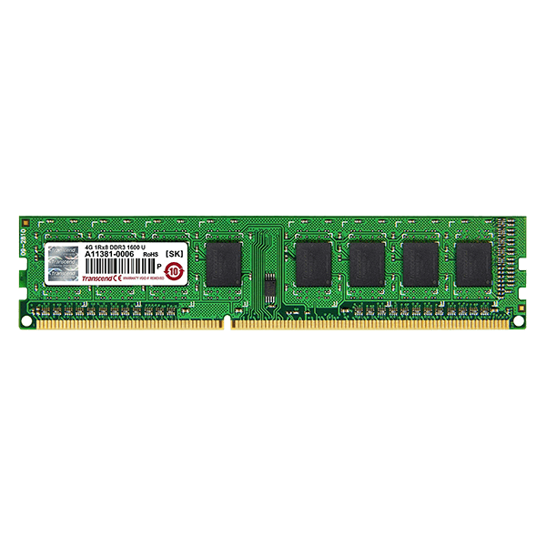 Transcend JetRam 4GB DDR3-1600 240-Pin Desktop DIMM JM1600KLH-4G Transcend JetRam 4GB DDR3-1600 240-Pin Desktop DIMM JM1600KLH-4G