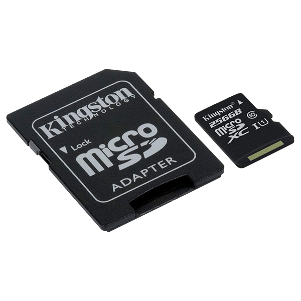 Kingston 256GB Canvas Select microSD, Read-Write 80-10 MB-Sec, Lifetime Warranty SDCS-256GB Side Kingston 256GB Canvas Select microSD, Read-Write 80-10 MB-Sec, Lifetime Warranty SDCS-256GB Side