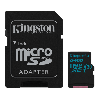 Kingston 64GB Canvas Go! microSD, Read-Write 90-45 MB-Sec, Lifetime Warranty SDCG2-64GB Top