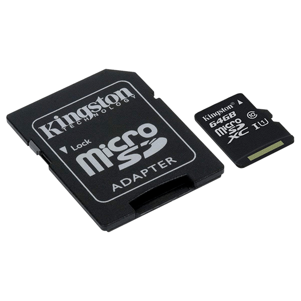 Kingston 64GB Canvas Select microSD, Read-Write 80-10 MB-Sec, Lifetime Warranty SDCS-64GB Side Kingston 64GB Canvas Select microSD, Read-Write 80-10 MB-Sec, Lifetime Warranty SDCS-64GB Side