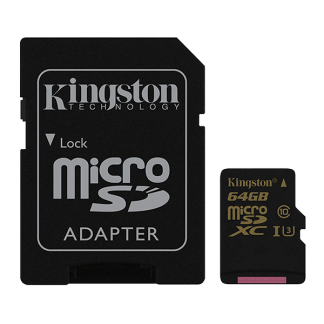Kingston 64GB Gold Series microSD, Read-Write 90-45 MB-Sec, Lifetime Warranty SDCG-64GB Top