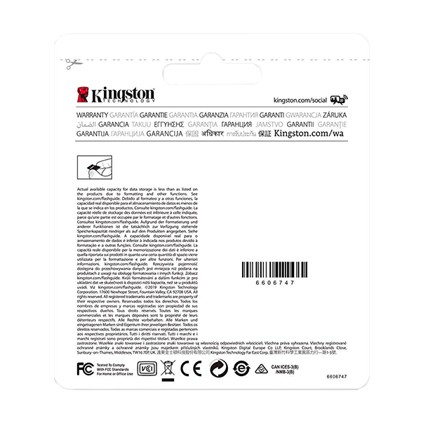Kingston 64GB High Endurance microSD, Read-Write 95-30 MB-Sec, Lifetime Warranty SDCE-64GB Package Back Kingston 64GB High Endurance microSD, Read-Write 95-30 MB-Sec, Lifetime Warranty SDCE-64GB Package Back